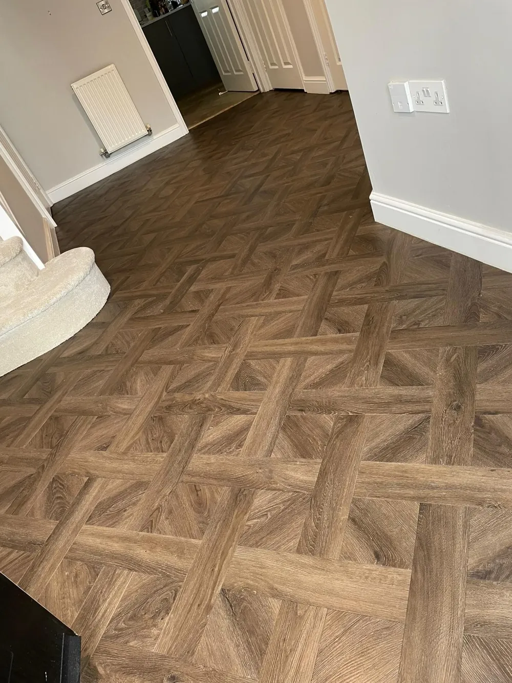 Basketweave LVT in a hallway